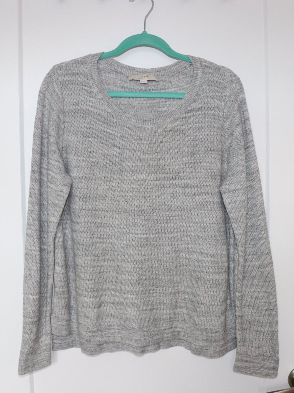 LOFT Gray Lightweight Knit Pullover Sweater Size XL